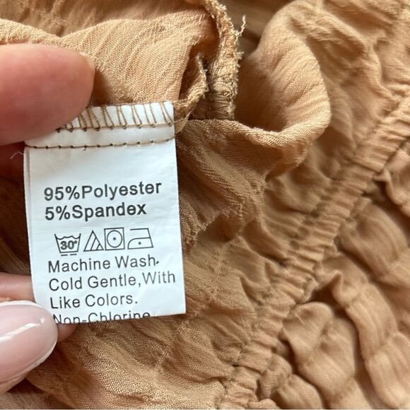 SHEIN Tan Pants and Off Shoulder Crop Top Set Size Large - Picture 8 of 14